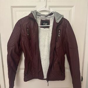 YMI Leather Fur Jacket
